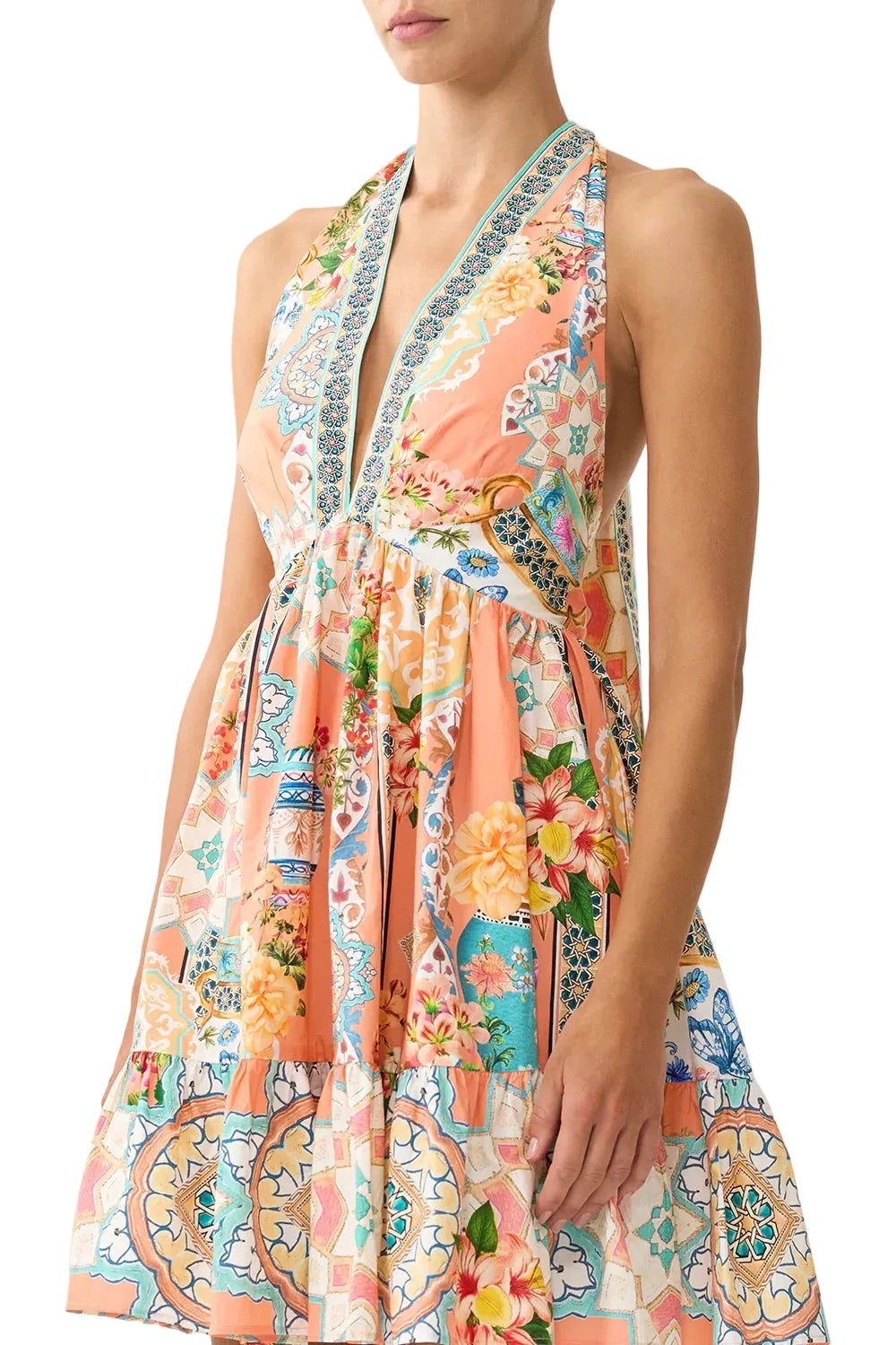 Ruffle Hem Halter Short Dress - Meet Me In Mallorca  The Hills & Co  Boutique