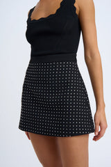 AFTERGLOW BUBBLE MINI SKIRT - BLACK