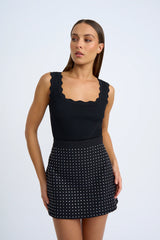 AFTERGLOW BUBBLE MINI SKIRT - BLACK