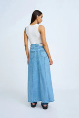 BLUE JEAN BEAUTY A-LINE SKIRT - BLUE WASH