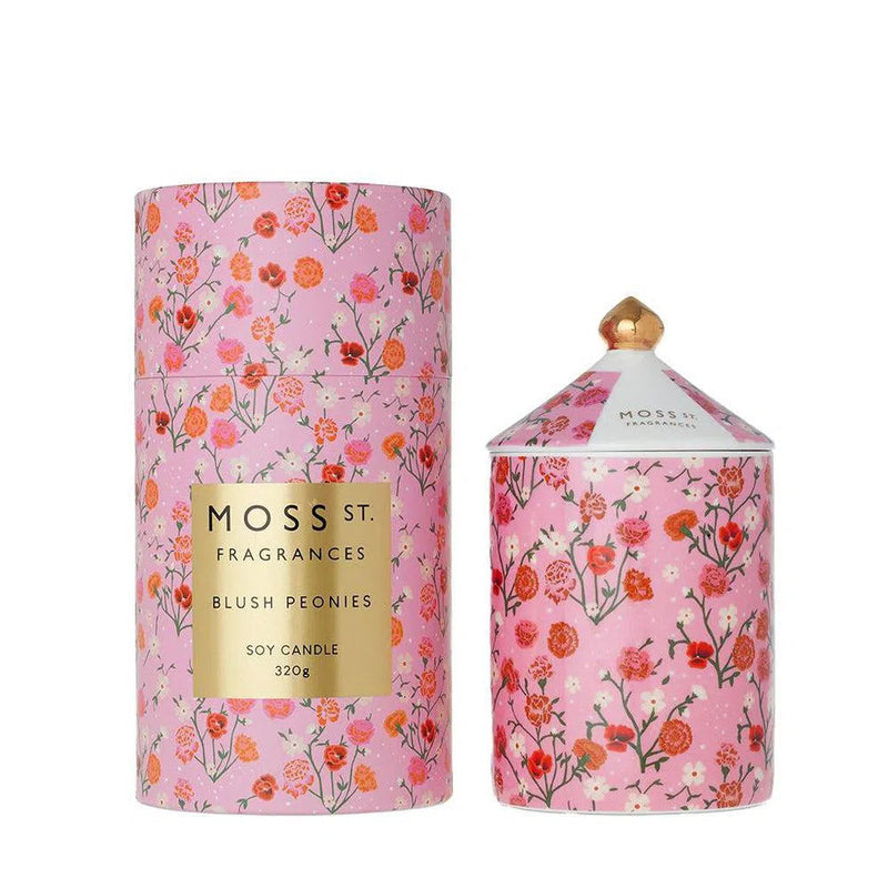 Blush Peonies Ceramic Candle 320g