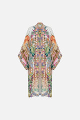 MID LENGTH KIMONO LAYER WITH COLLAR - Flowers Of Neptune (S/M)