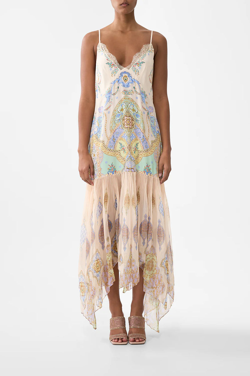 Minimal Slip With Pleated Chiffon Skirt - East Of Istanbul