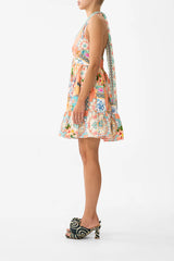 Ruffle Hem Halter Short Dress - Meet Me In Mallorca