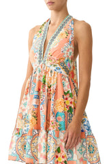 Ruffle Hem Halter Short Dress - Meet Me In Mallorca
