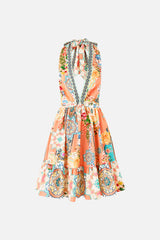 Ruffle Hem Halter Short Dress - Meet Me In Mallorca