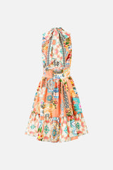 Ruffle Hem Halter Short Dress - Meet Me In Mallorca