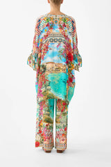 Tie Sleeve Short V Neck Kaftan - Meet Me In Mallorca