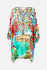 Tie Sleeve Short V Neck Kaftan - Meet Me In Mallorca