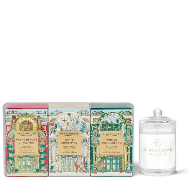 Glasshouse CHRISTMAS TRIO Candles