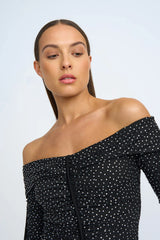 NIGHT SHINE PARTY MINI DRESS - BLACK