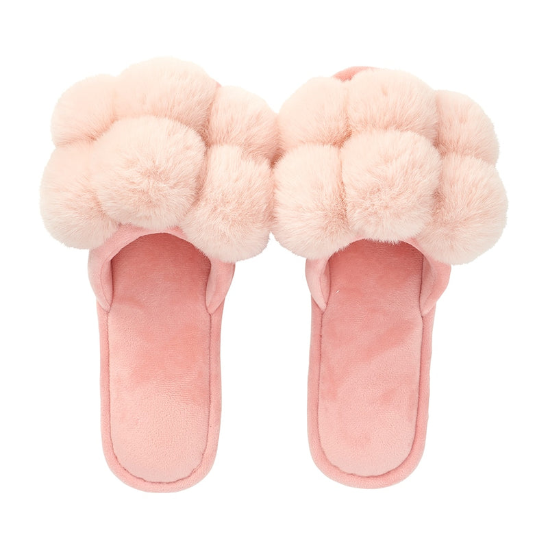 Pom Pom Slippers – Pink Petal