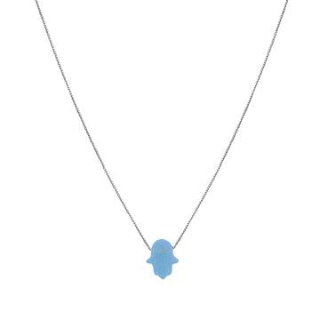 Hamsa Necklace - Light Blue