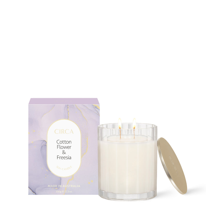 Scented Soy Candle 350g - Cotton Flower & Freesia